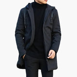 Men's hooded Jacke with zipper and side pockets