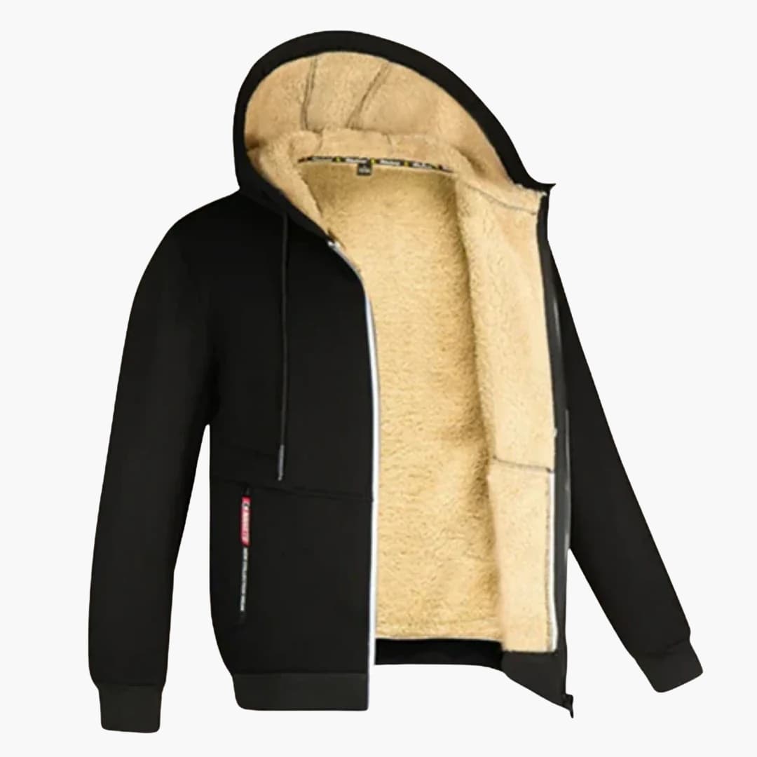 Men's hooded Jacke with zipper closure
