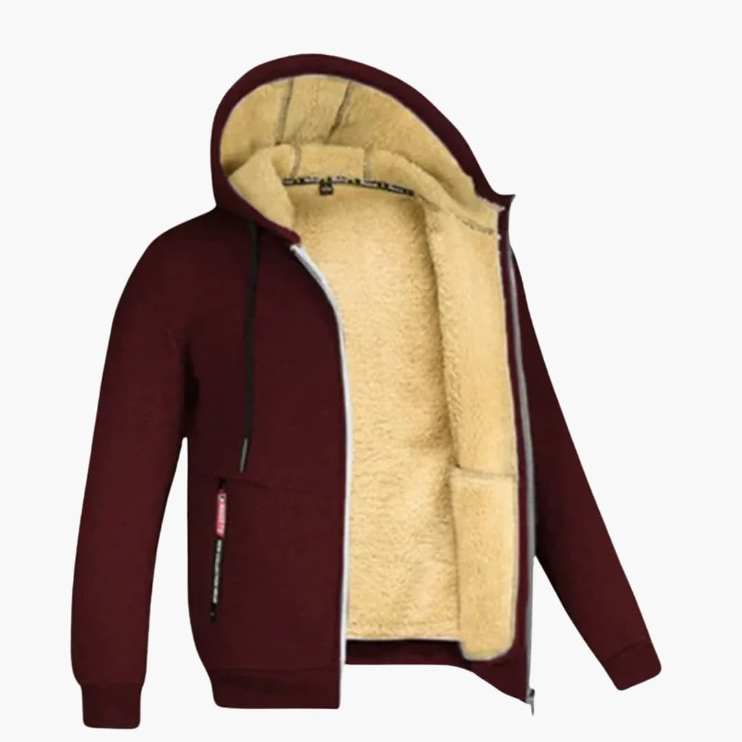 Men's hooded Jacke with zipper closure
