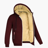 Men's hooded Jacke with zipper closure