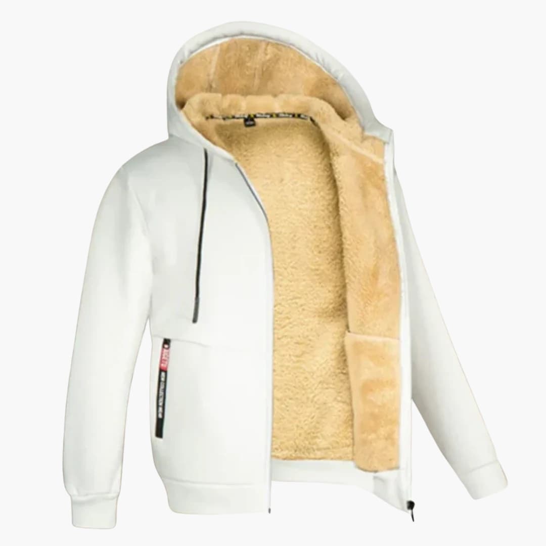 Men's hooded Jacke with zipper closure