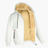 Men's hooded Jacke with zipper closure