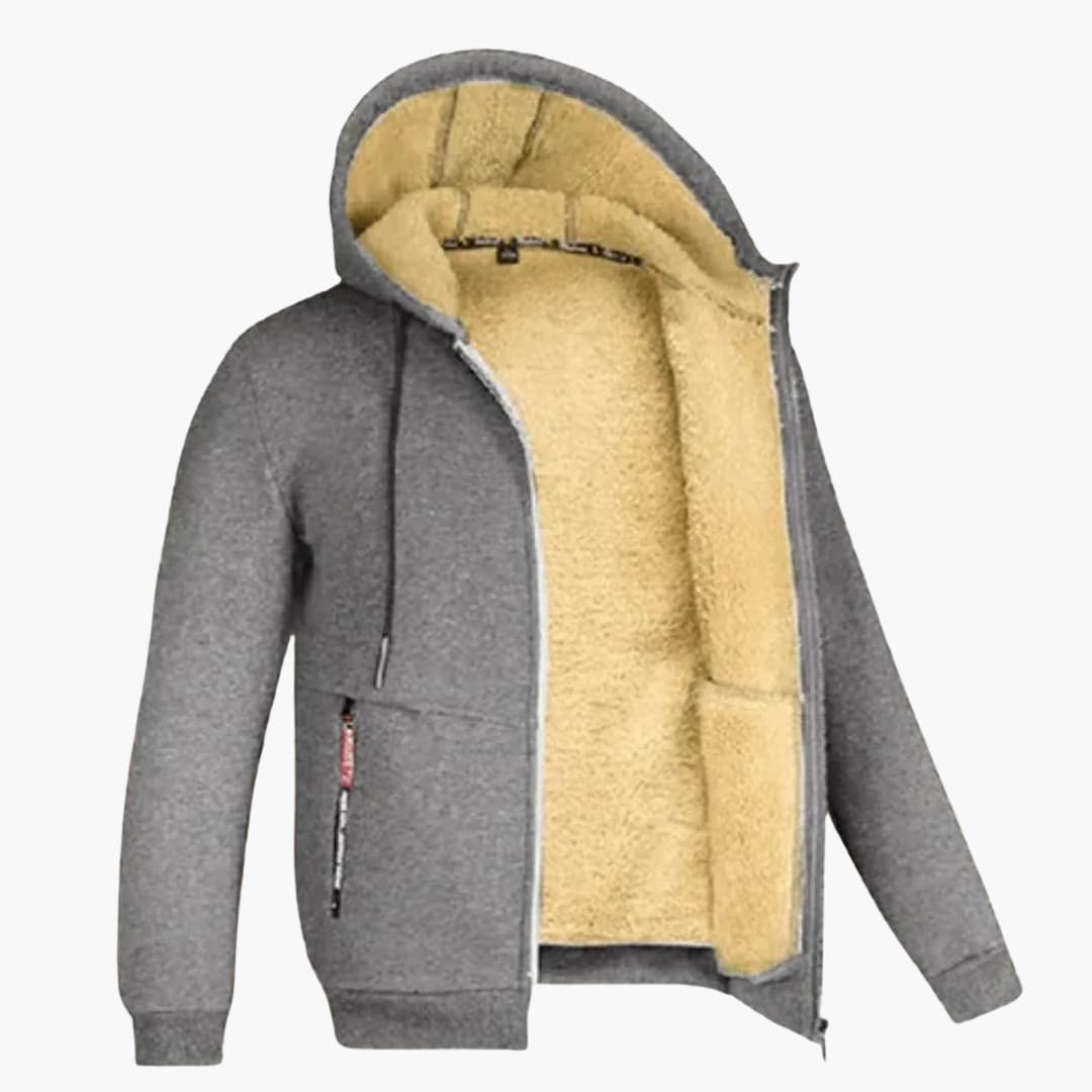 Men's hooded Jacke with zipper closure
