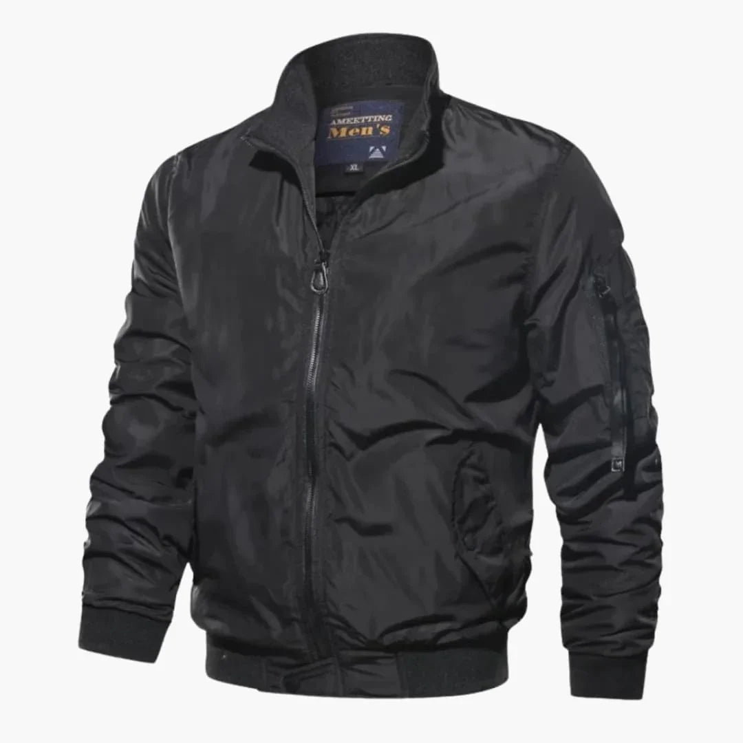 Men's bomber Jacke with zipper and sleeve pocket
