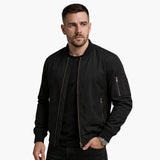 Bomber Jacke for men with ribbed collar and zipper closure