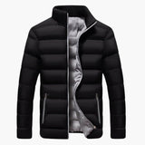 Men's quilted winter Jacke with zippered pockets