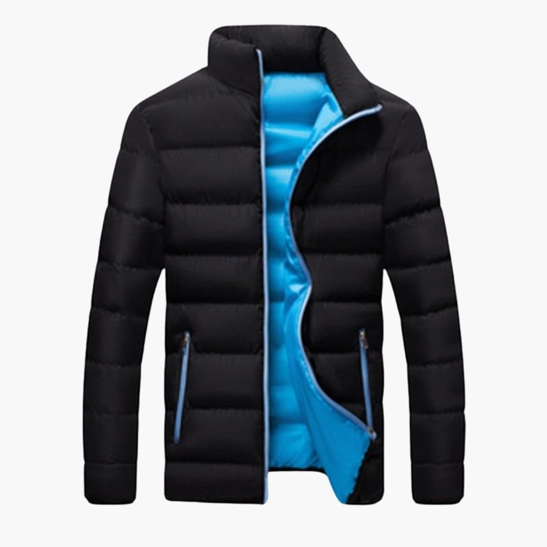 Men's quilted winter Jacke with zippered pockets