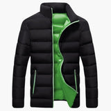 Men's quilted winter Jacke with zippered pockets