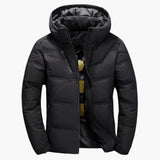 Men's winter Jacke with hood and zippered pockets