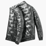 Men's ski Jacke with zip closure and shiny surface