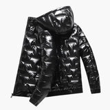 Men's ski Jacke with zip closure and shiny surface