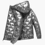 Men's ski Jacke with zip closure and shiny surface