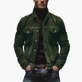 Men's corduroy Jacke with button closure and chest pockets