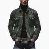 Men's corduroy Jacke with button closure and chest pockets
