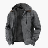 Men's hooded Jacke with zipper closure