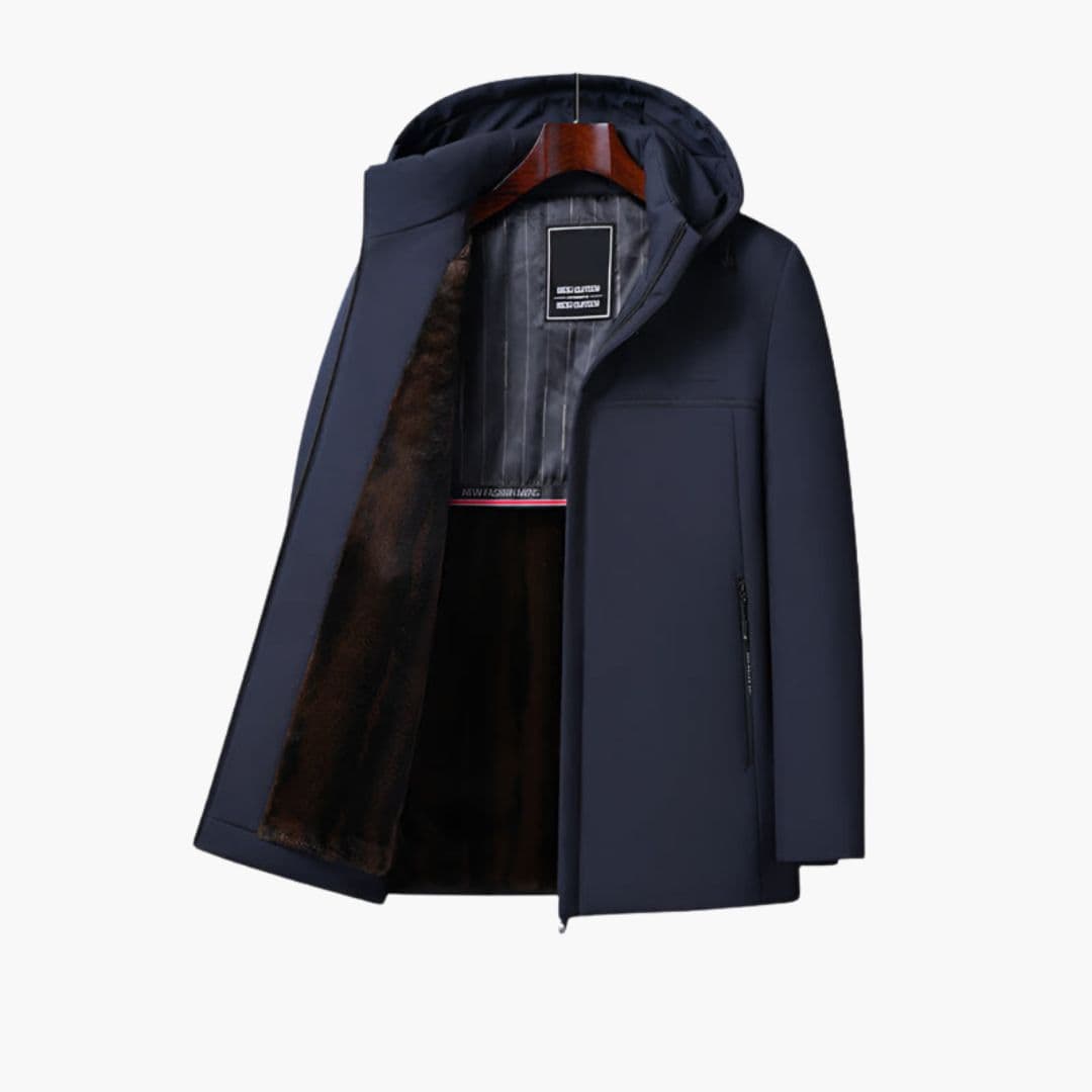 Men's hooded Jacke with zip closure