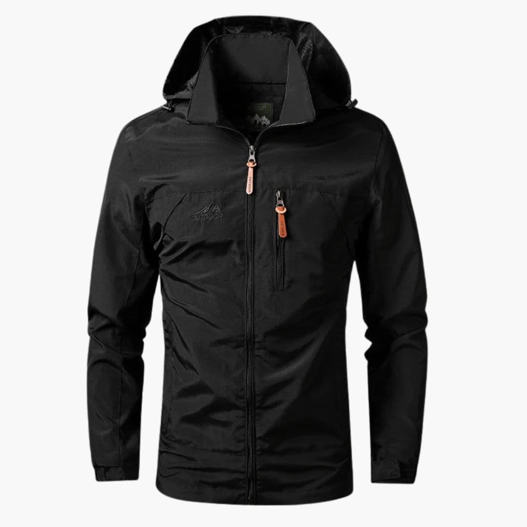 Men's hooded Jacke with zip closure