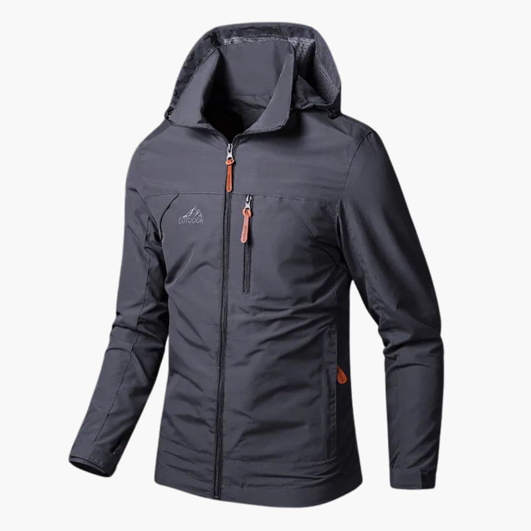 Men's hooded Jacke with zip closure