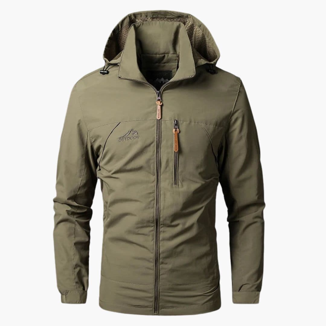 Men's hooded Jacke with zip closure