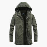Men's hooded Jacke with zip closure and fleece lining
