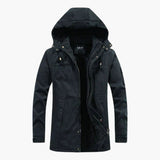 Men's hooded Jacke with zip closure and fleece lining