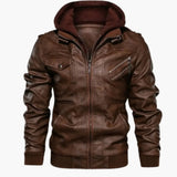 Men's hooded Jacke with zippered pockets and long sleeves