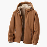Men's zip-up hoodie Jacke with sherpa lining