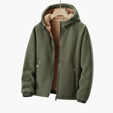 Men's zip-up hoodie Jacke with sherpa lining