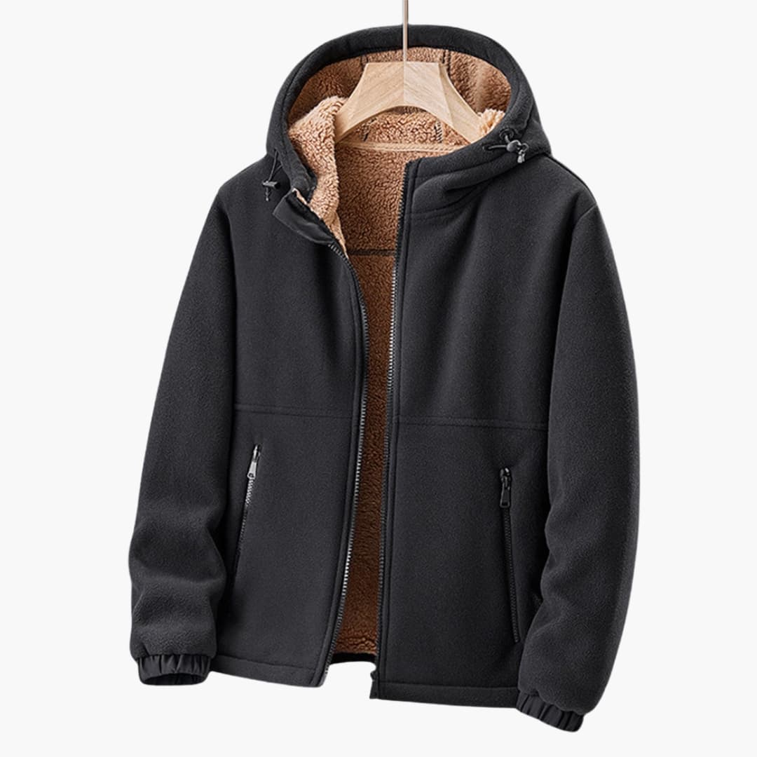 Men's zip-up hoodie Jacke with sherpa lining