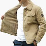 Men's Jacke with faux fur collar and buttons