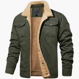 Men's Jacke with sherpa lining and front button closure