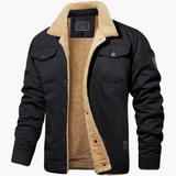 Men's Jacke with sherpa lining and front button closure