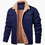 Men's Jacke with sherpa lining and front button closure