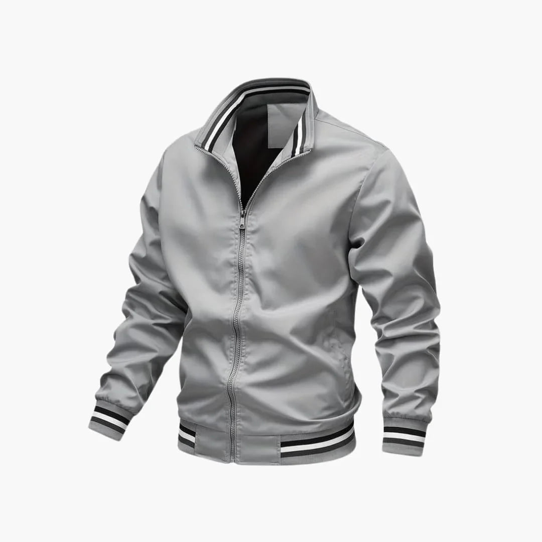 Men's Jacke with zipper and ribbed hem