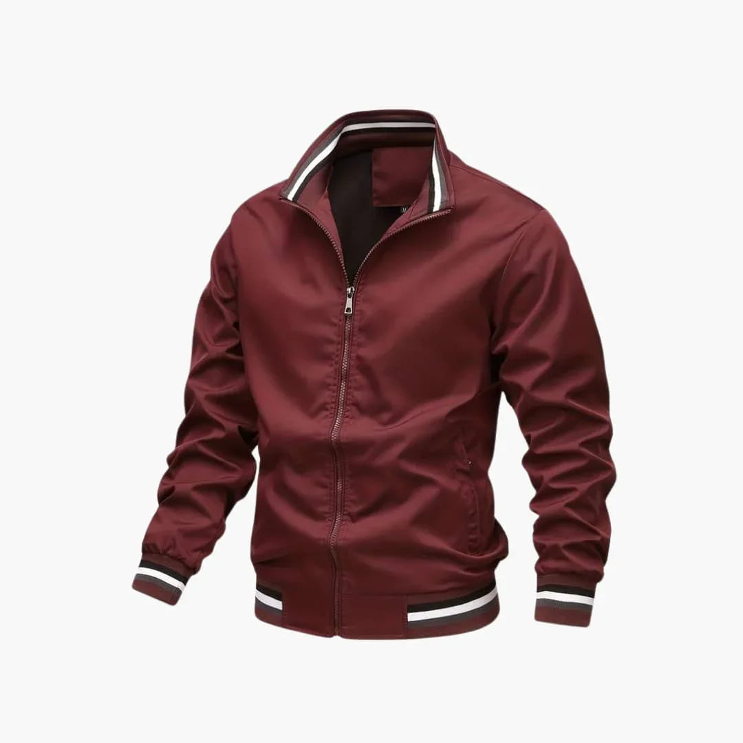 Men's Jacke with zipper and ribbed hem