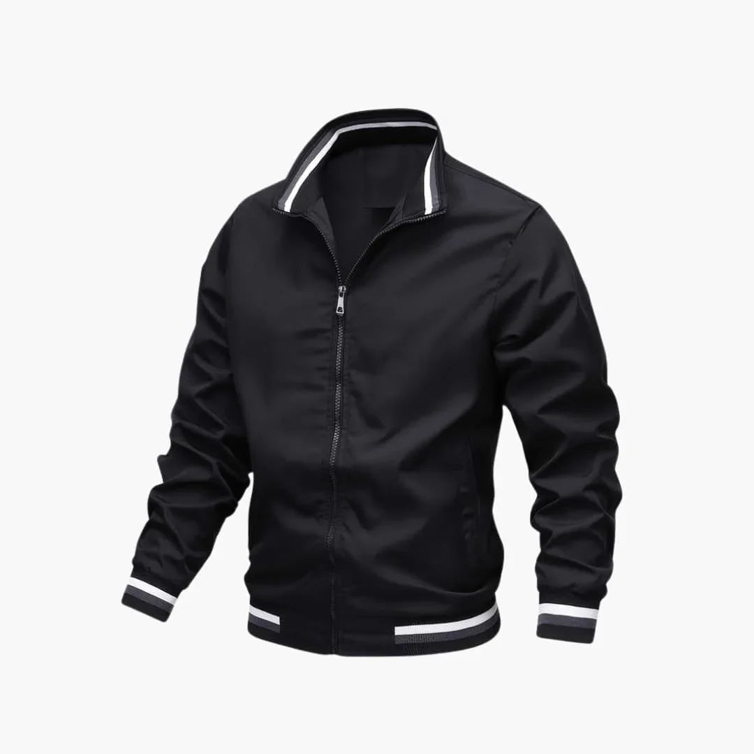 Men's Jacke with zipper and ribbed hem