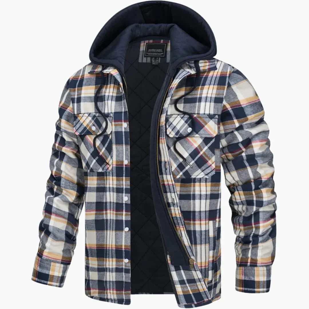 Men's Jacke with checkered pattern and hood