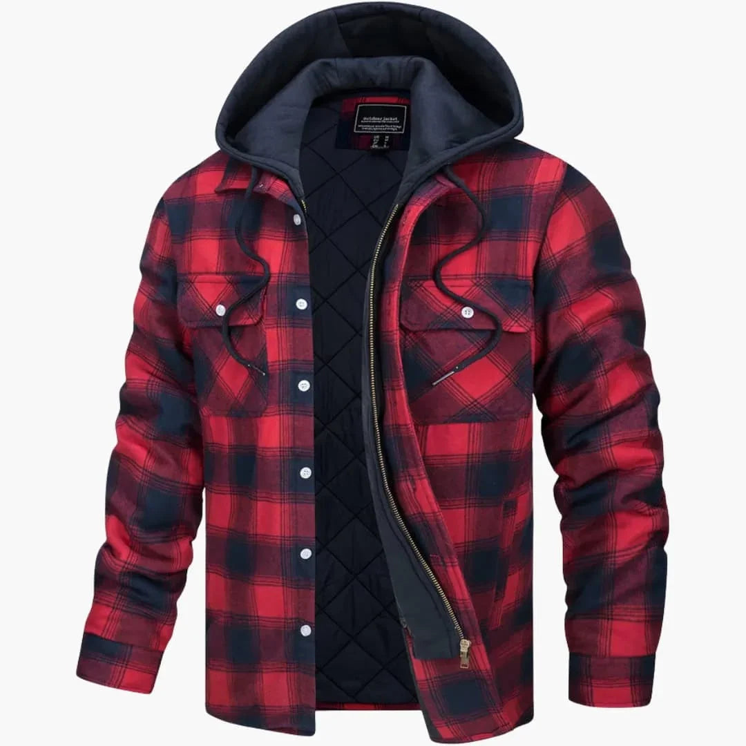 Men's Jacke with checkered pattern and hood