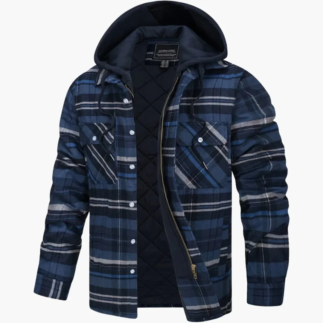 Men's Jacke with checkered pattern and hood