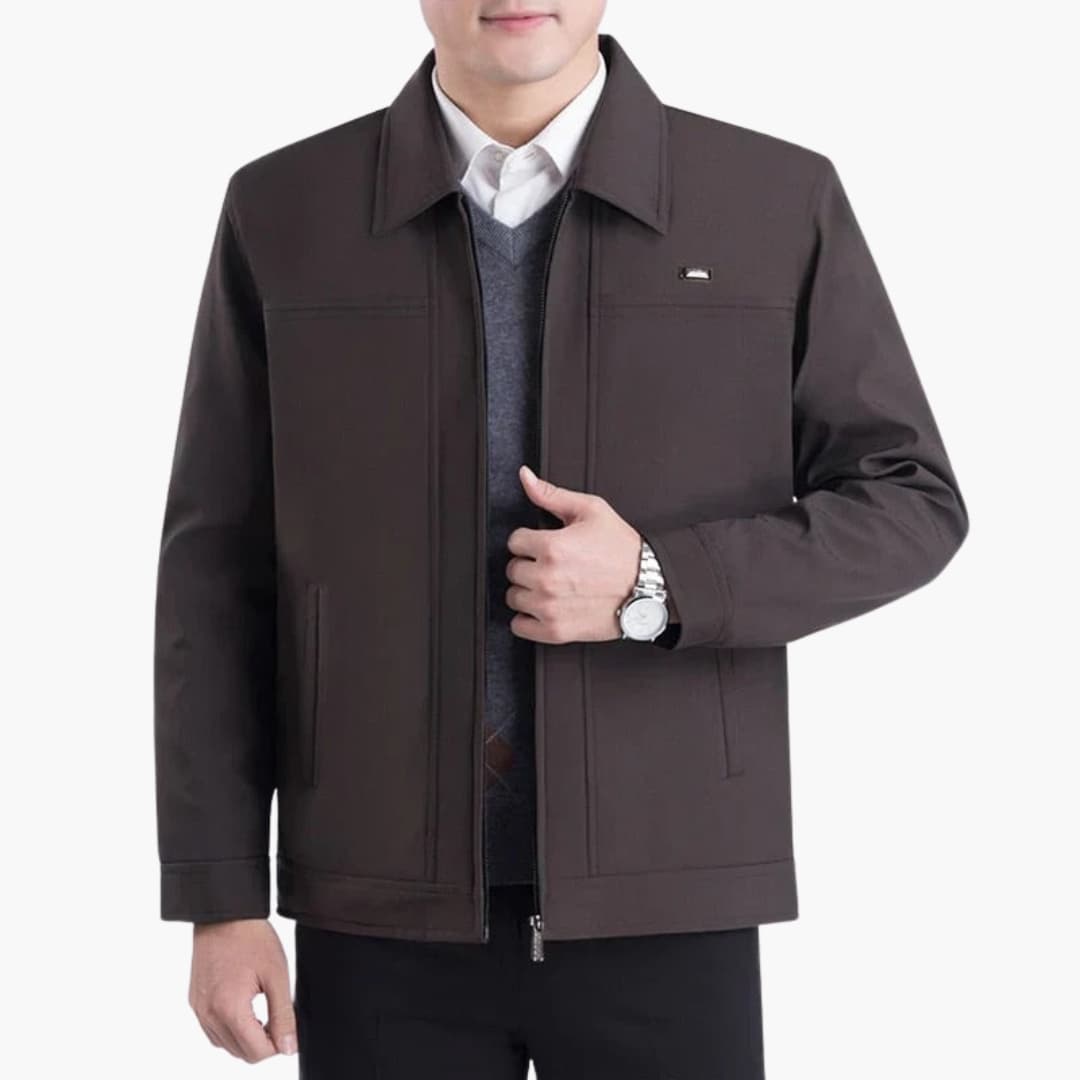 Men's Jacke with pointed collar and front pockets