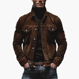 Men's corduroy Jacke with button closure