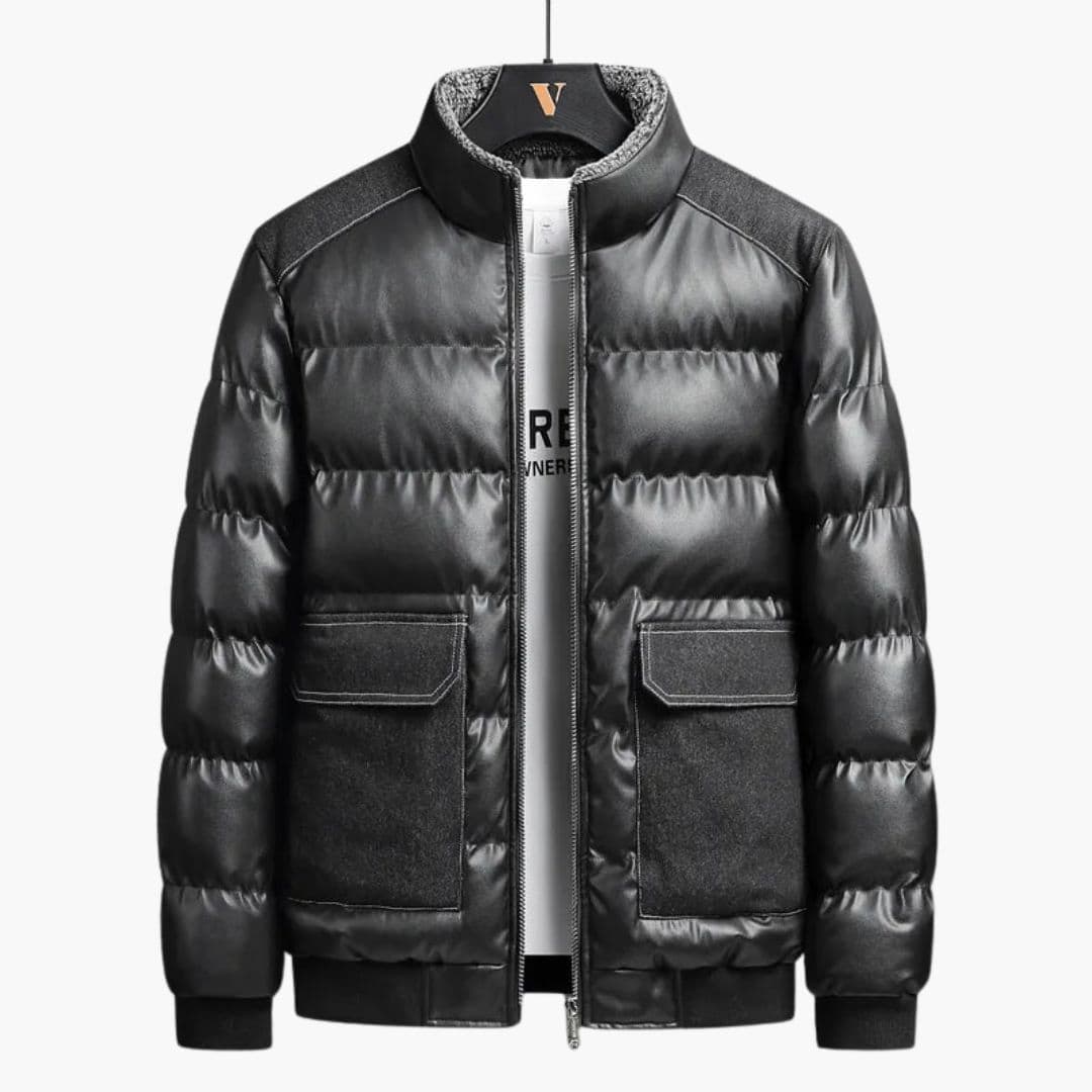Men's quilted Jacke with stand-up collar