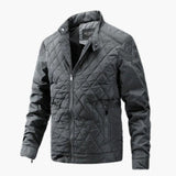 Men's quilted Jacke with stand-up collar and zippered pockets