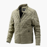Men's quilted Jacke with stand-up collar and zippered pockets