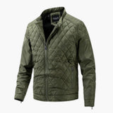 Men's quilted Jacke with stand-up collar and zippered pockets