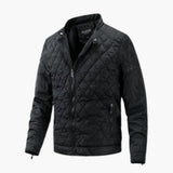 Men's quilted Jacke with stand-up collar and zippered pockets