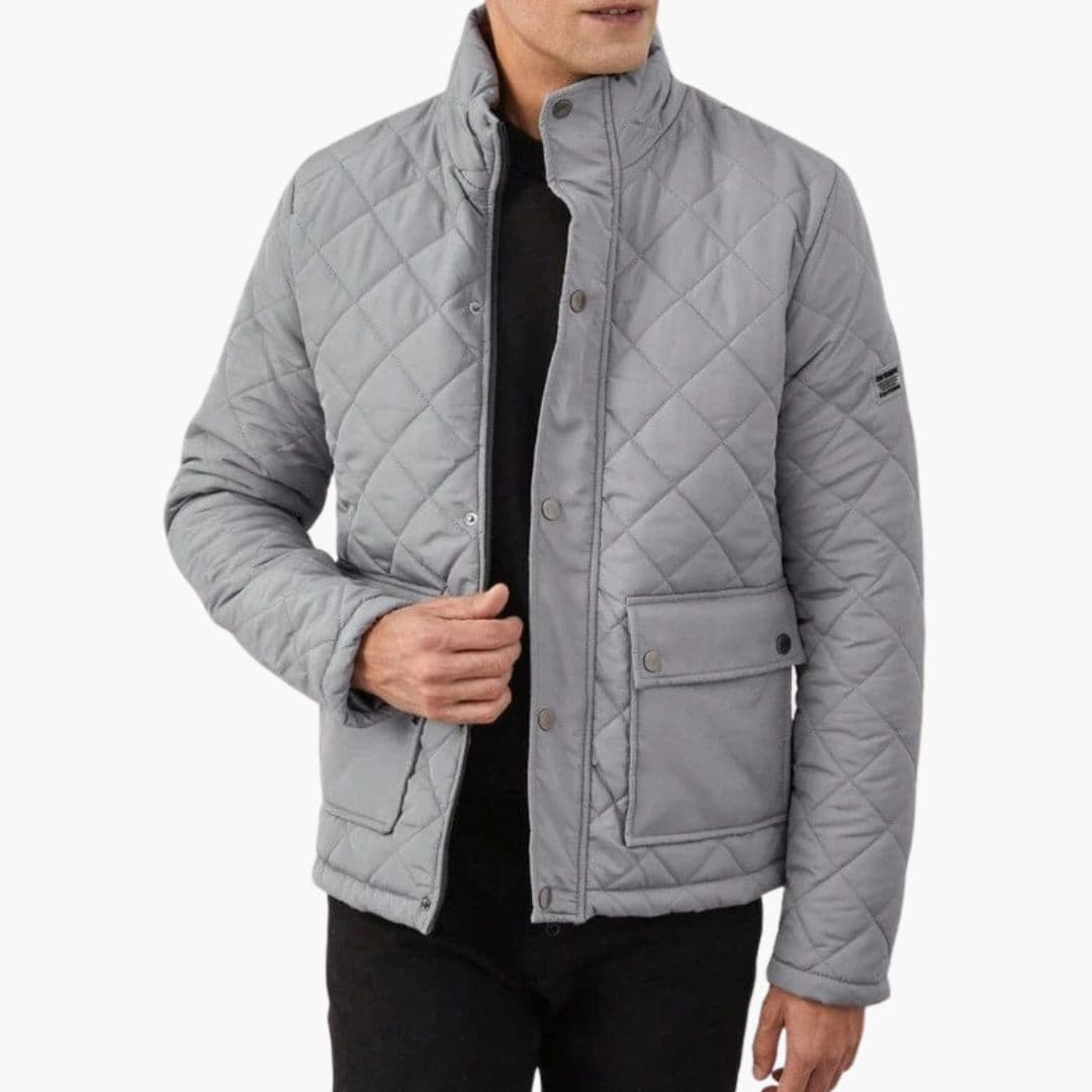 Men's quilted Jacke with snap button closure