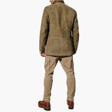 Men's retro style Jacke with button closure and contrasting collar