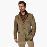 Men's retro style Jacke with button closure and contrasting collar