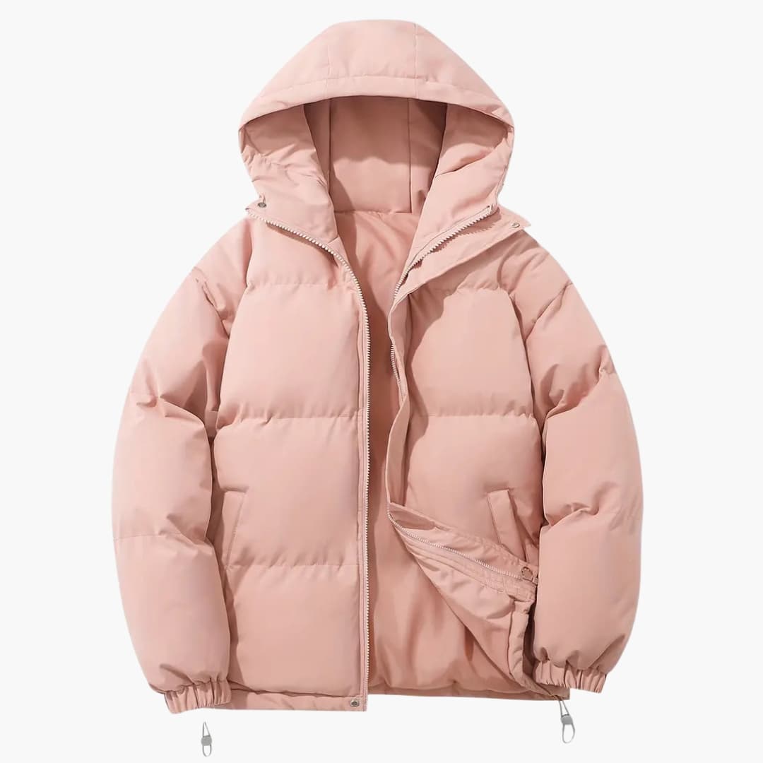 Men's quilted Jacke with hood and zip closure